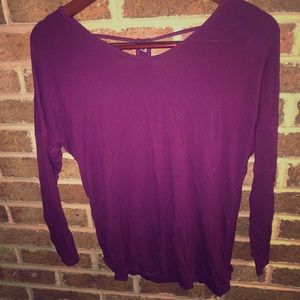 Purple top long sleeved light weight size small